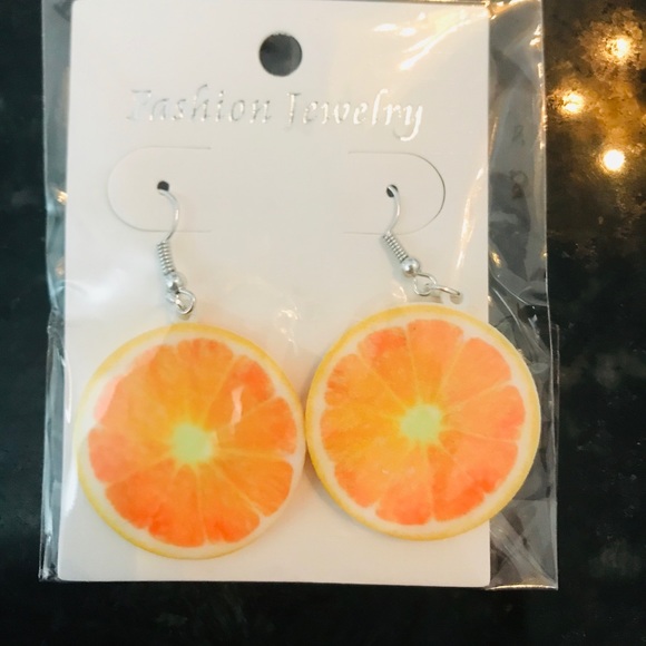 Jewelry - orange slice fruit earrings